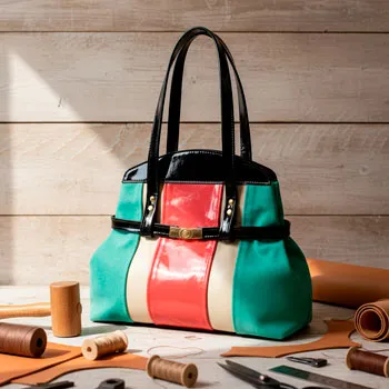 Cartera falso fuelle de cuero