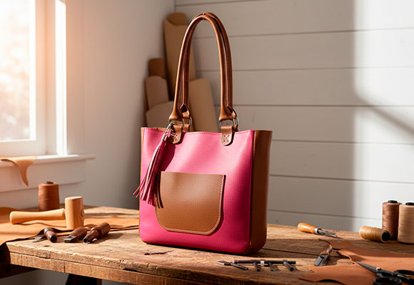 Tote Bag de Cuero Hecha a Mano