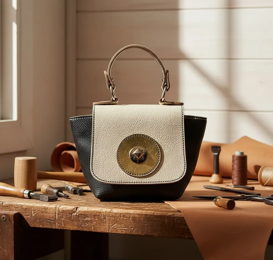 Mini maletín de cuero artesanal hecho a mano