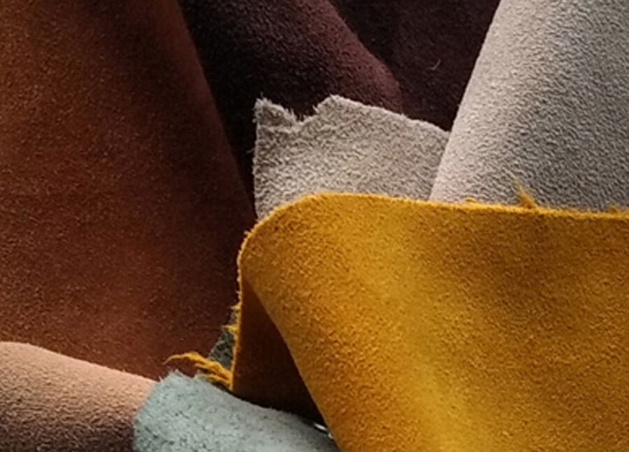 Cuero descarne o split leather con acabado tipo gamuza — capa interior de la piel